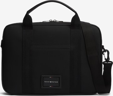 juoda TOMMY HILFIGER Nešiojamo kompiuterio krepšys 'FOUNDATION': priekis