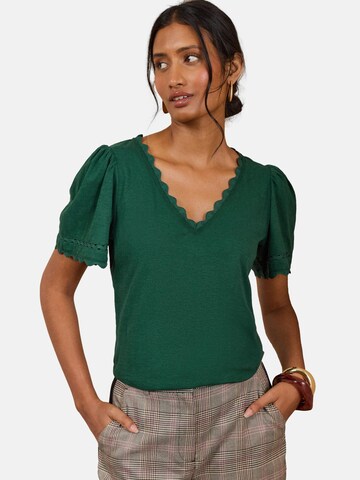 love & roses Shirt in Groen: voorkant
