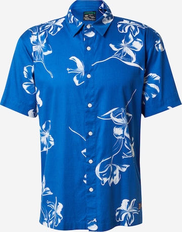 Superdry Comfort fit Overhemd in Blauw: voorkant