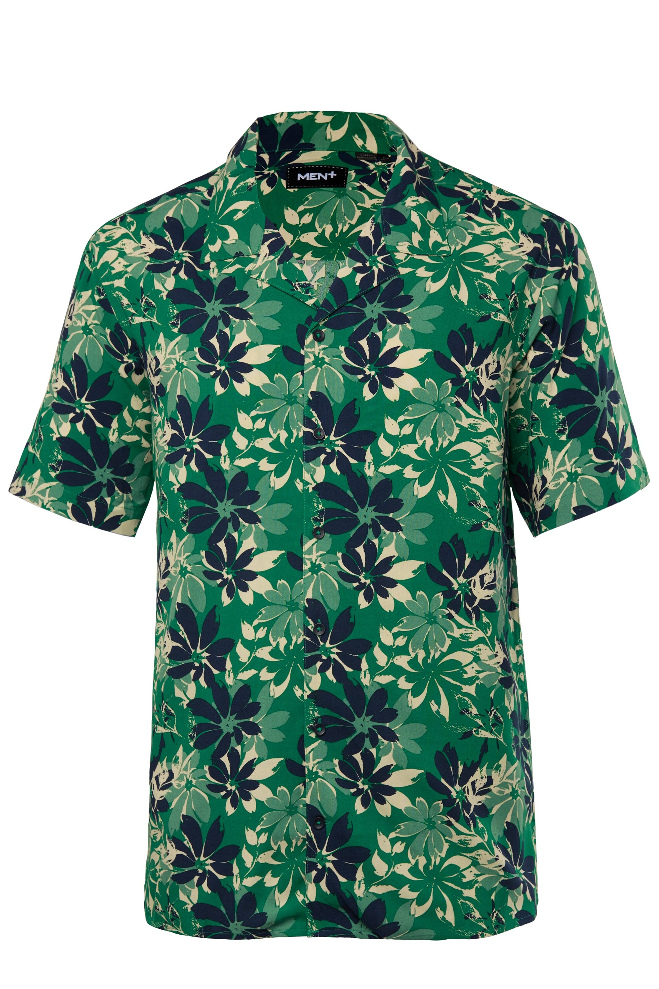 Men Plus Regular Fit Hemd in Grün: Vorderseite