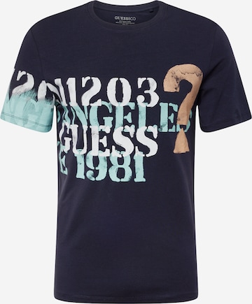 GUESS Shirt in Blauw: voorkant