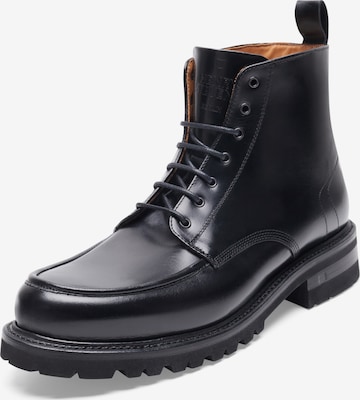 Henry Stevens Schnürboots 'Harry NB5' in Schwarz: Vorderseite