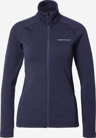 PEAK PERFORMANCE - Sudadera con cremallera deportiva en azul: frente