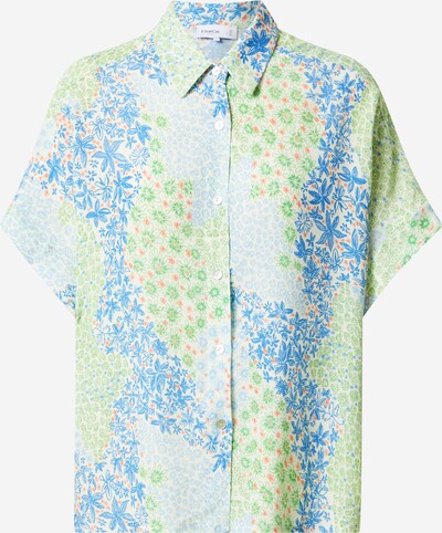 FRNCH PARIS Bluse 'Gianni' in hellblau / hellgrün / hellorange, Produktansicht