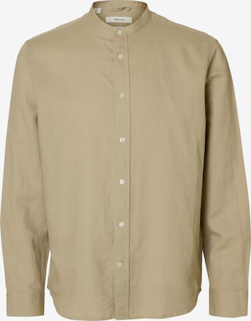 SELECTED Hemd 'SLHClay' in Beige: Vorderseite