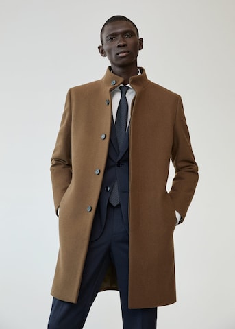 MANGO MAN Płaszcz przejściowy 'funnel' w kolorze brązowy: przód