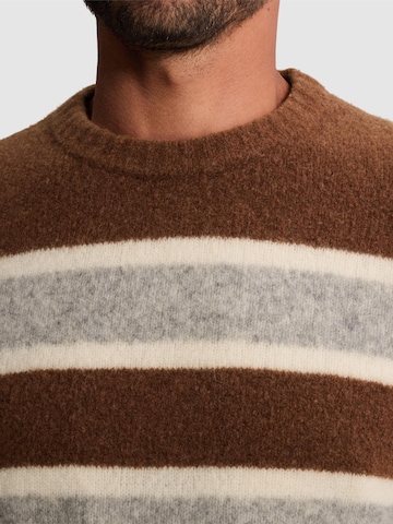 CAST IRON Pullover 'Pullover with crewneck and stripe pattern' i brun