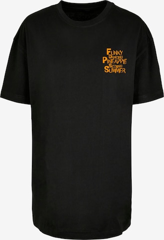 Maglia extra large 'Funky Pineapple' di Merchcode in nero: frontale