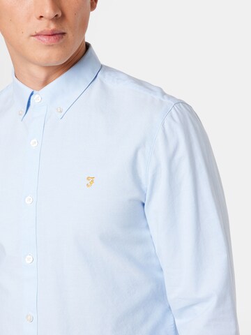 FARAH Slim fit Button Up Shirt 'Brewer' in Blue