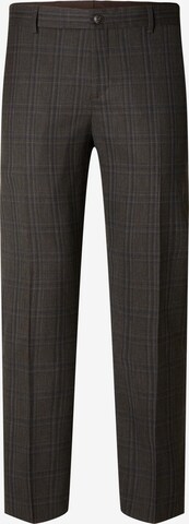 SELECTED HOMME Slim fit Trousers with creases 'Neil' in Brown: front