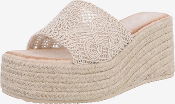 Ital-Design Pantolette in Beige: Vorderseite