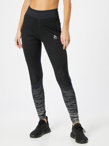 ODLO Skinny Workout Pants 'Zeroweight' in Black: front