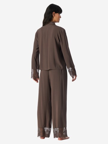 SCHIESSER Pyjama 'Modern Lace'‌‌‌‌‌‌‌ in Braun
