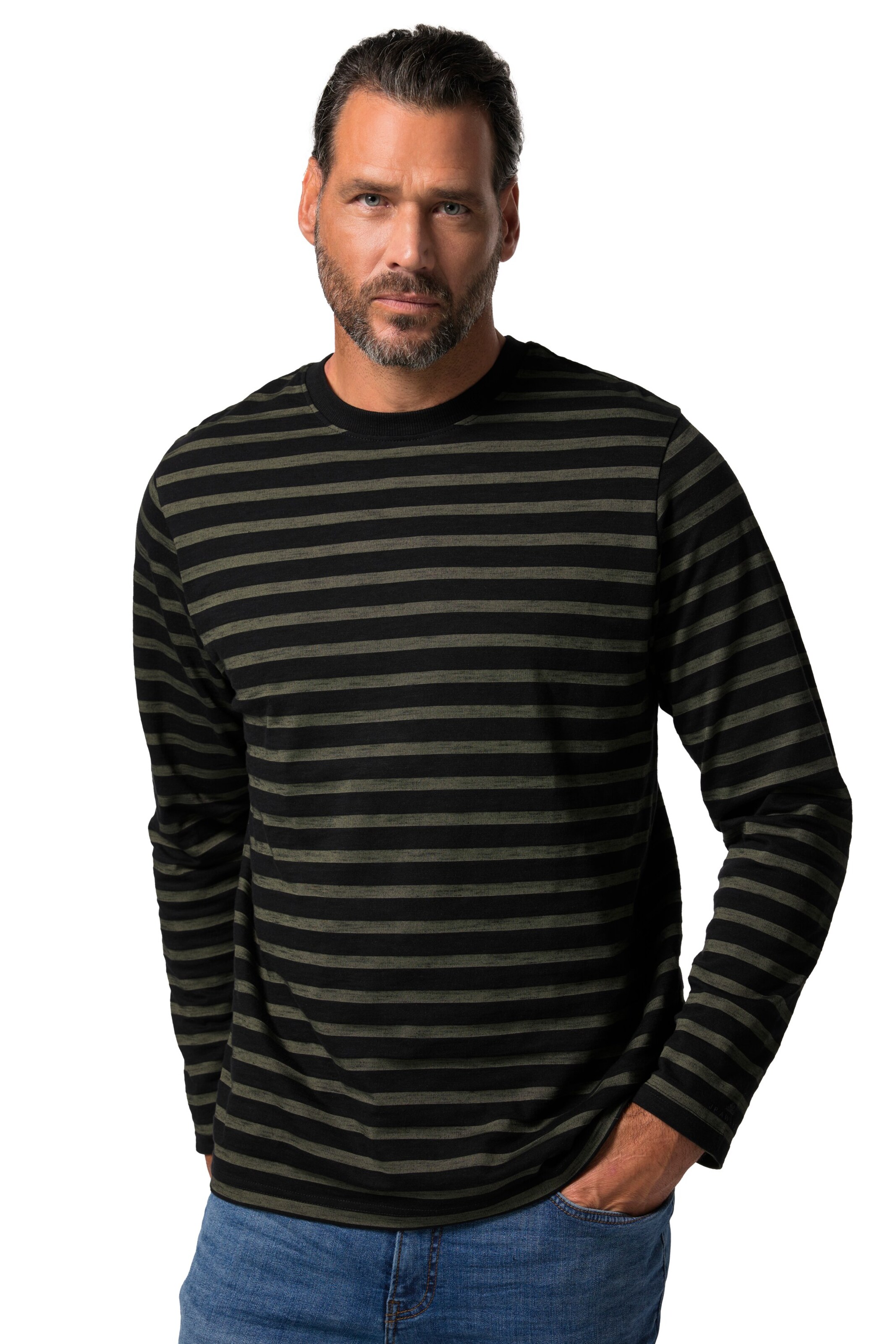 JP1880 Shirt in Schwarz: Vorderseite