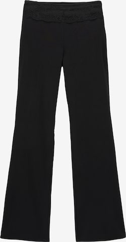 Pull&BearFlared/zvonoliki kroj Hlače - crna boja: prednji dio