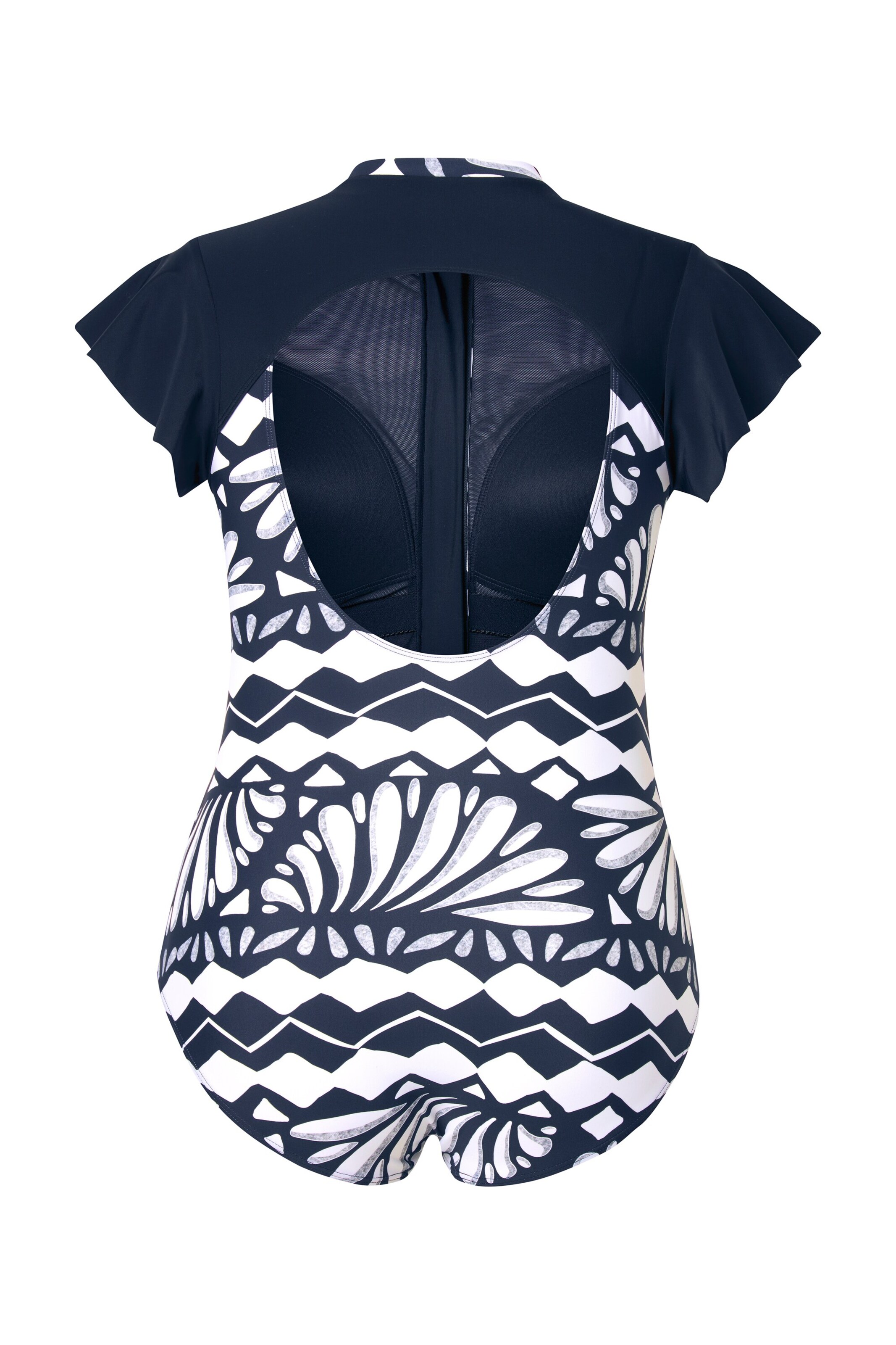 Ulla Popken T-shirt Badpak in Zwart