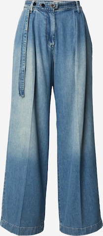GANT Loosefit Bandplooi jeans in Blauw: voorkant