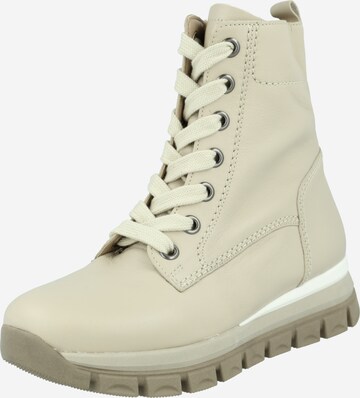 GABOR - Botines con cordones en beige: frente