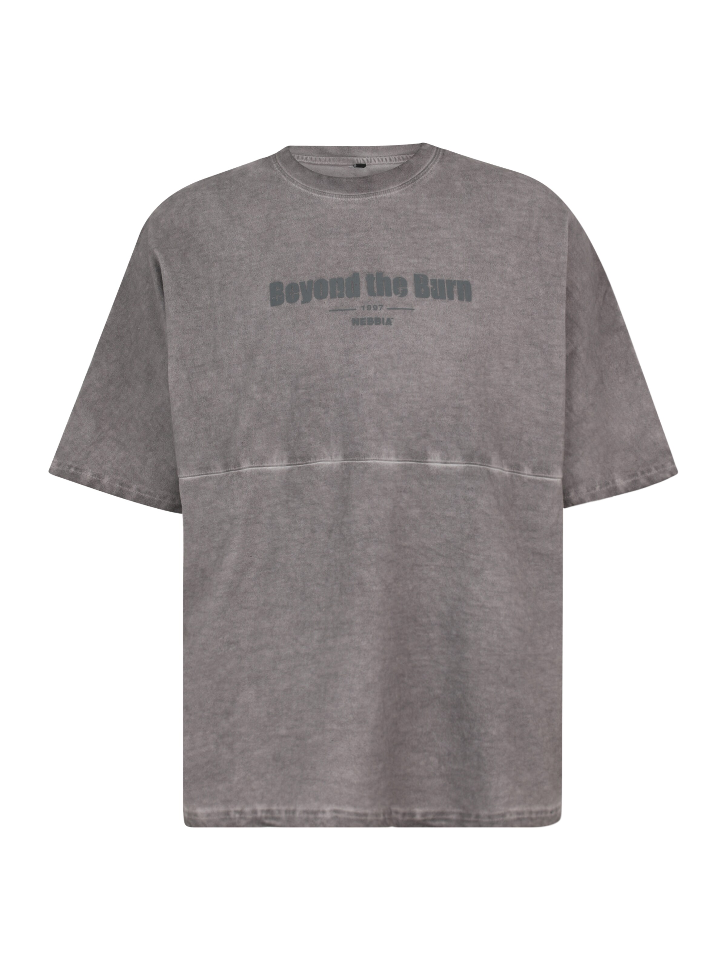 NEBBIA Toiminnallinen paita 'NO SHORTCUTS 369' värissä harmaa: etupuoli