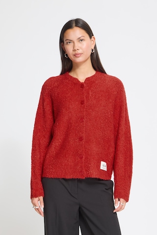 ICHI Strickjacke in Rot: Vorderseite