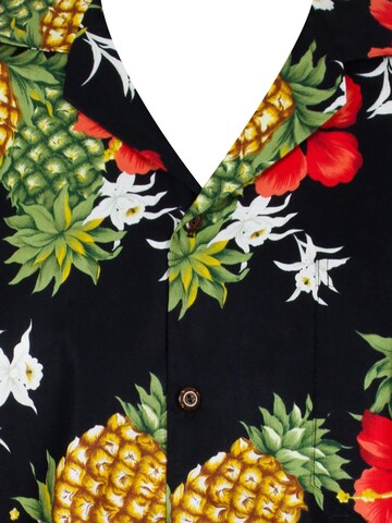 KY's Regular Fit Hemd 'Ananas'‌‌‌‌‌‌ in Schwarz