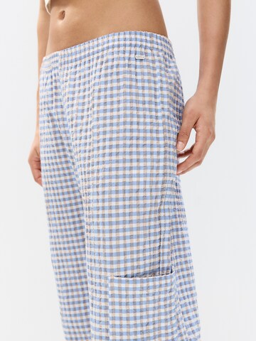 Pull&Bear Wide leg Trousers in Blue