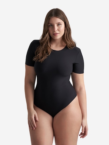 Bye Bra Shapingbody 'Low Back Bodysuit Short' in Zwart