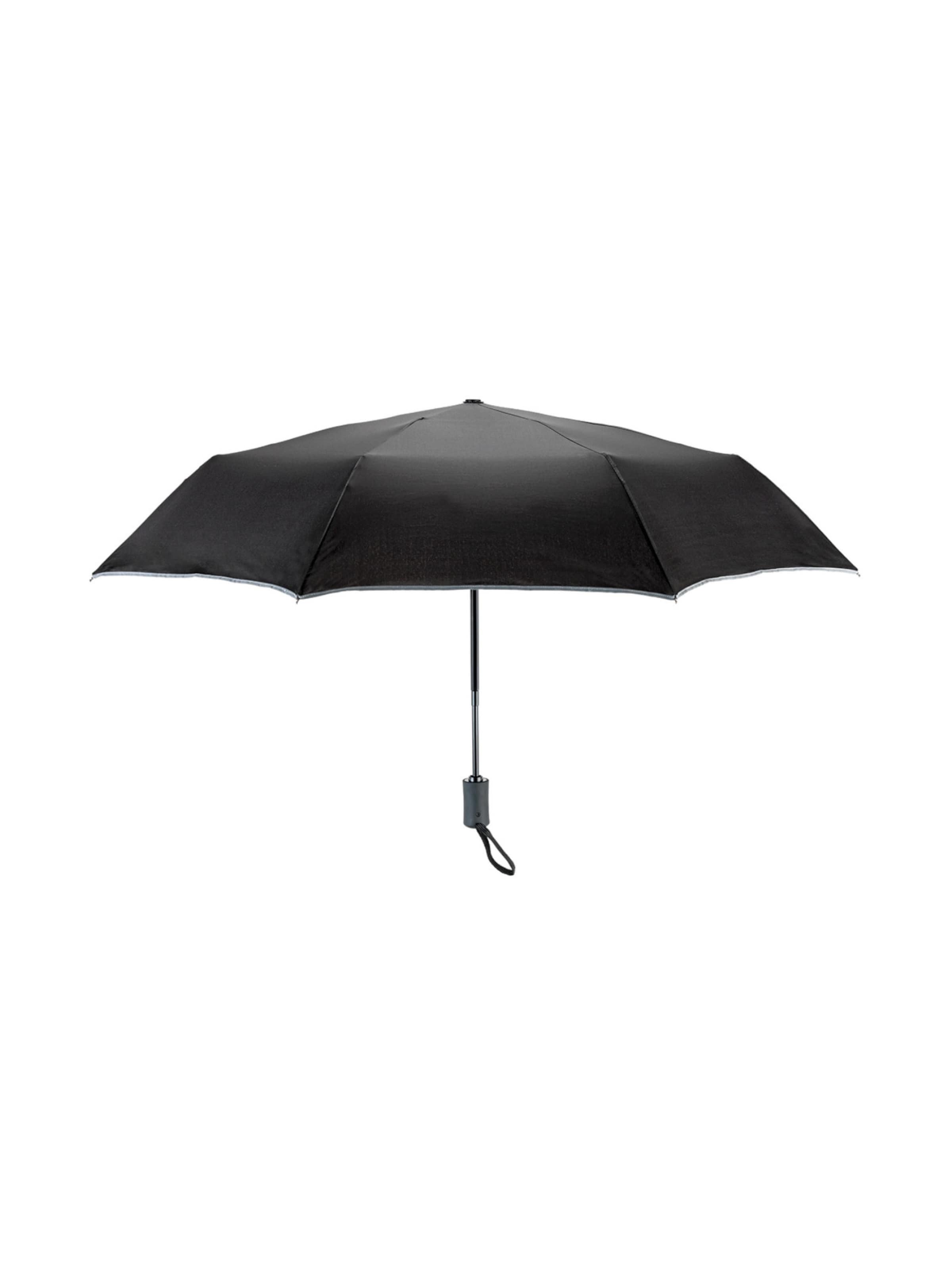 Wenko Regenschirm 'Reflekta' in Schwarz: Vorderseite