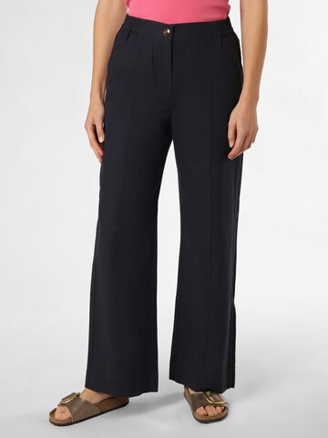 Franco Callegari Wide leg Trousers with creases in Blue: front