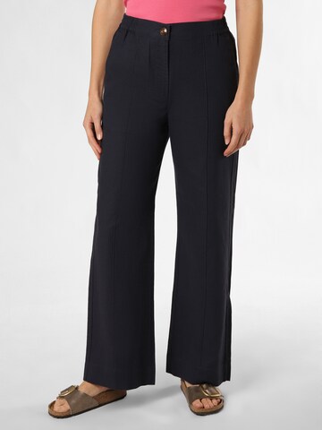 Franco Callegari Wide leg Pleated Pants in Blue: front