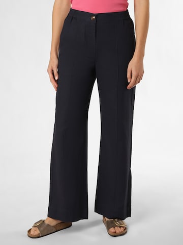 Franco Callegari Wide leg Pleated Pants in Blue: front