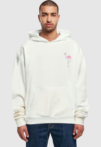 Merchcode Sweatshirt 'Flamingo' in Beige: voorkant