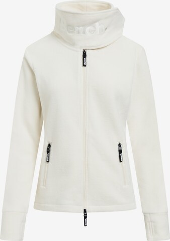 BENCH Fleece Jacket 'Funnel' in White: front