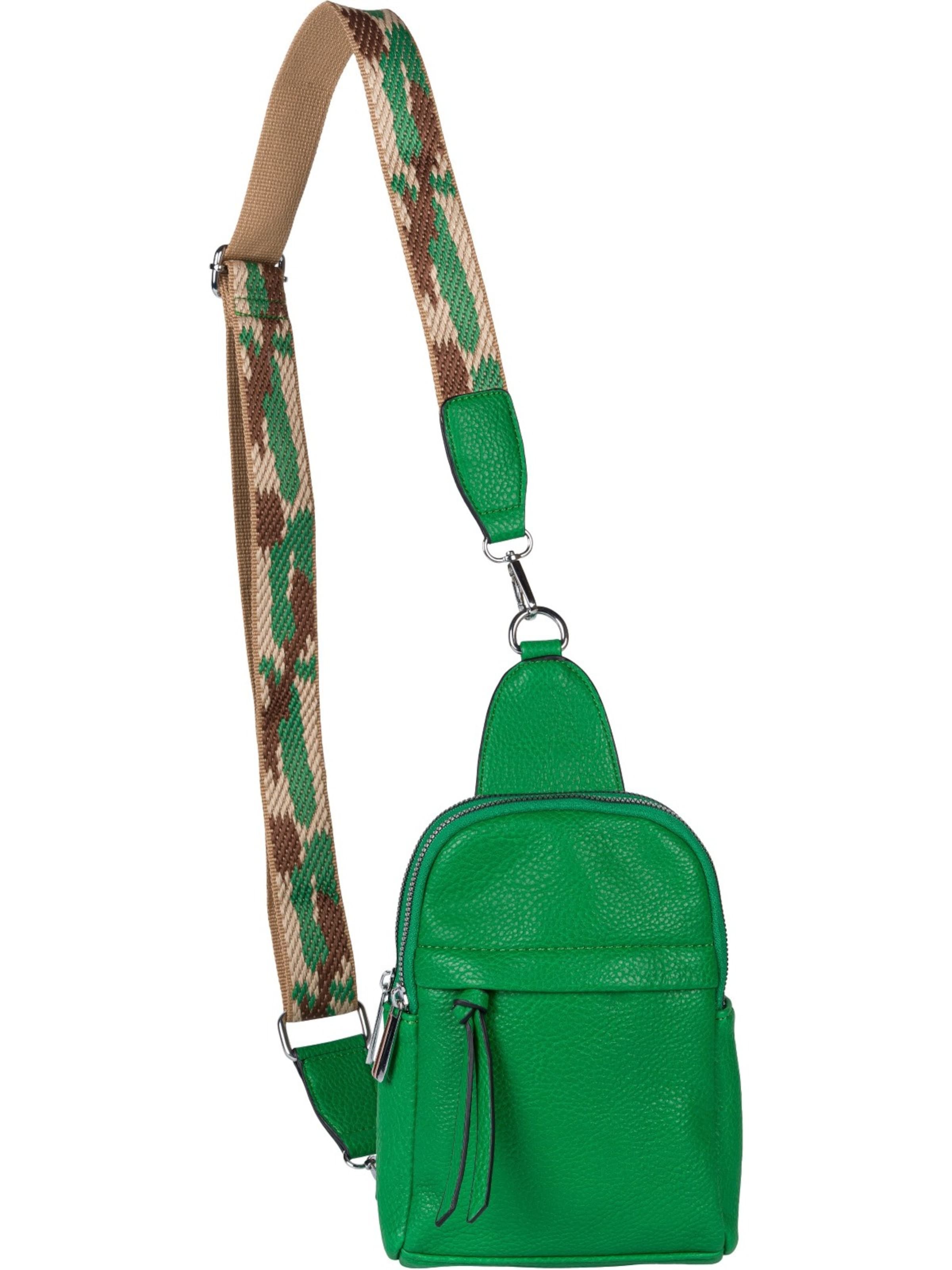 styleBREAKER Umhängetasche 'One Shoulder Rucksack Uni'‌‌ in Grün: Vorderseite