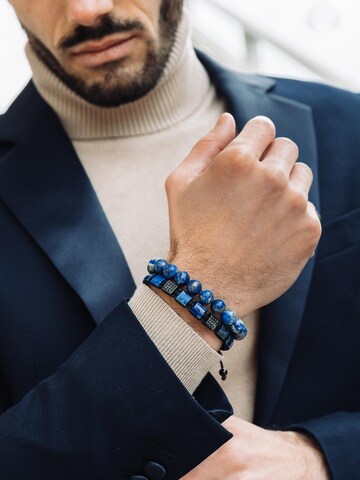 GT Collection - Pulsera 'Flat-Bead' en azul