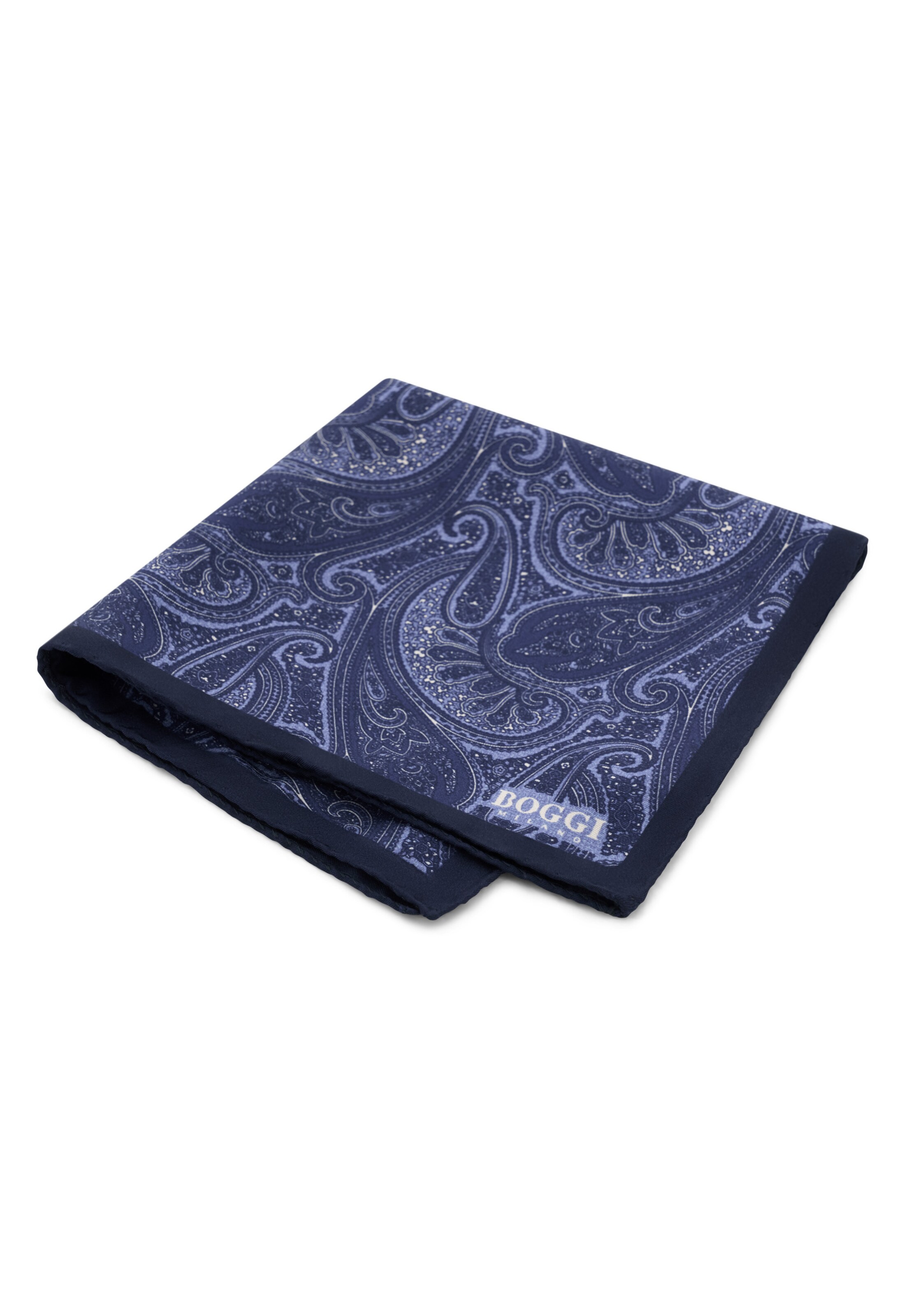 Boggi Milano Pochet in One Size in de kleur Navy / Wit, Productweergave