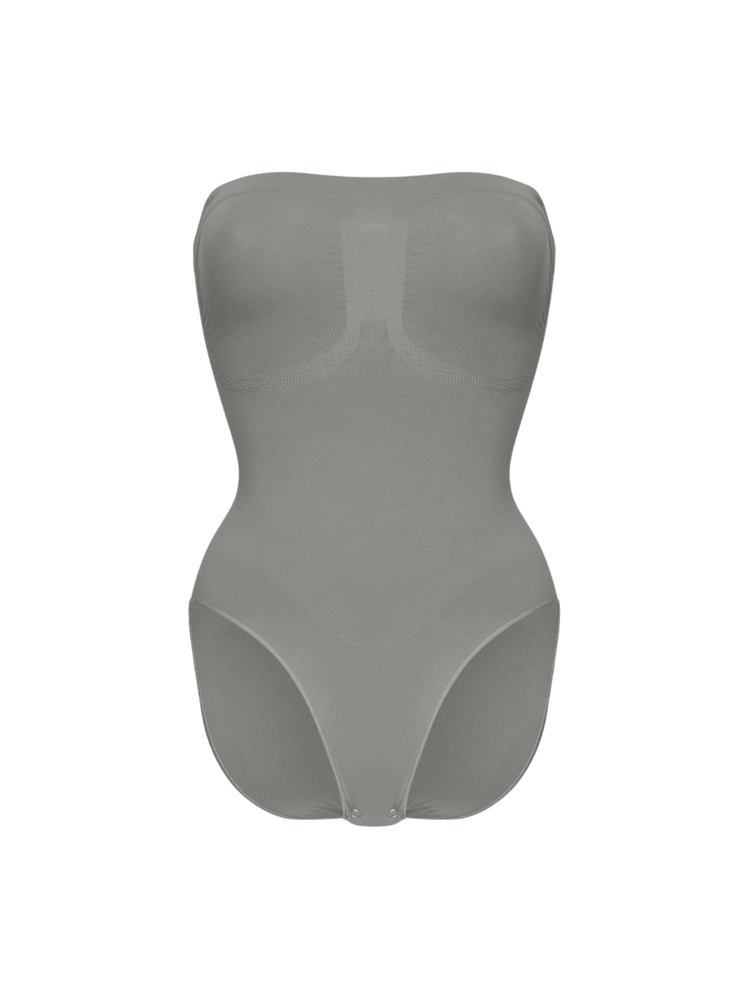 Body modellante 'Trägerloser Bodysuit Sculpting Shapewear mit Slip' di cfab (formerly creamy fabrics) in grigio: frontale