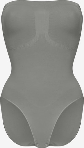 cfab (formerly creamy fabrics) Shapingbody 'Trägerloser Bodysuit Sculpting Shapewear mit Slip' in Grau: Vorderseite