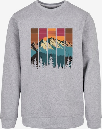 F4NT4STIC Sweatshirt 'Berg Sonnenuntergang Retro' in Grey: front
