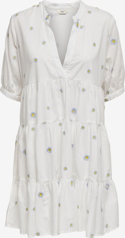 ONLY - Vestido camisero en blanco: frente