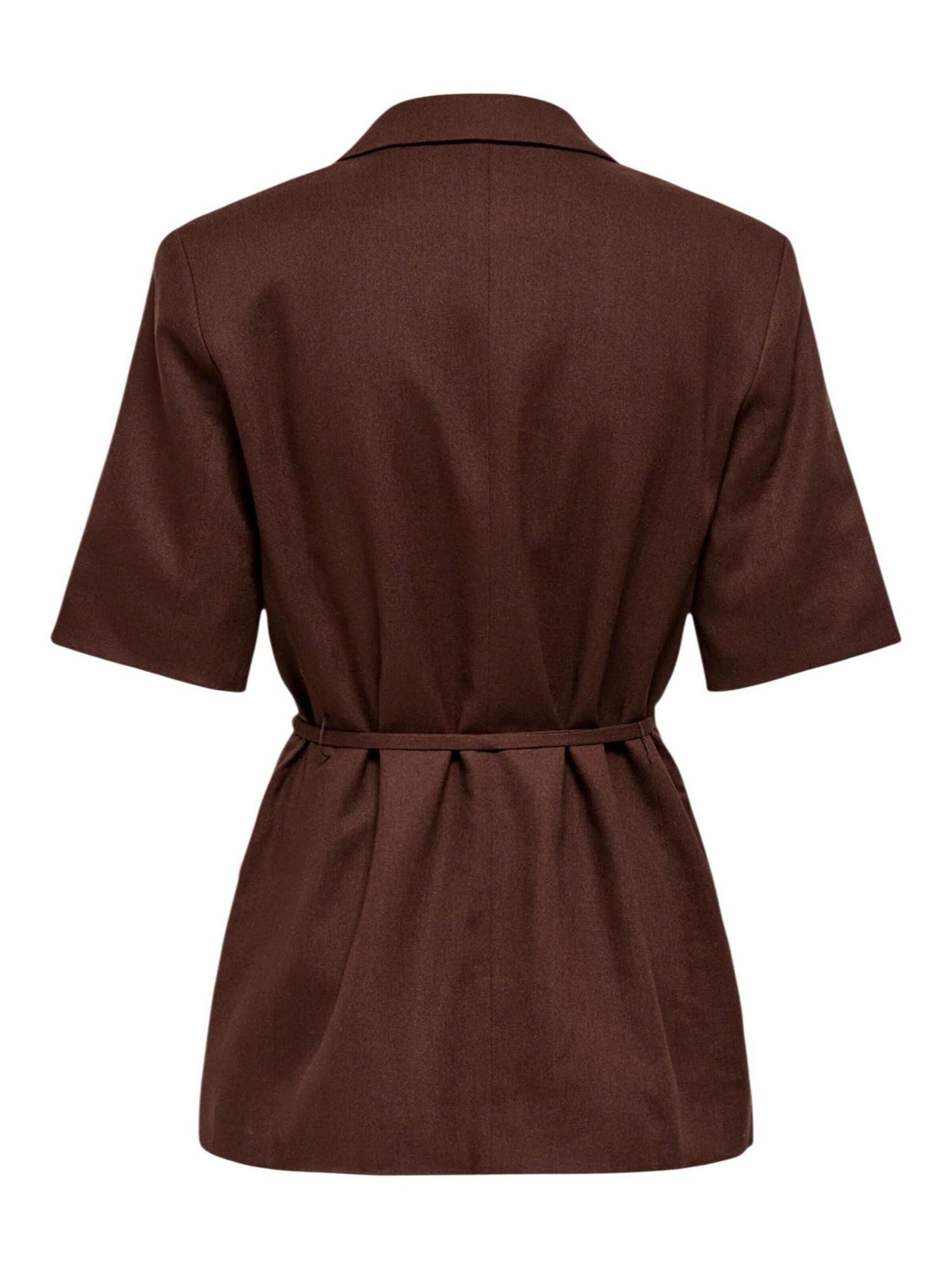 Blazer 'Jdynaomi Linen S/S Belt Blazer Tlr 15373938' di Jaqueline de Yong in marrone