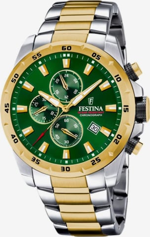 FESTINA Analogové hodinky 'Chronograph CHRONO SPORT' – zelená: přední strana