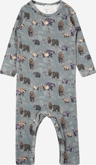 NAME IT Ensemble 'NICLAS' en crème / bleu-gris / brocart / brun foncé / violet foncé, Vue avec produit