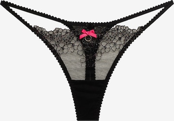 La Muel Lingerie String 'embroidery Opal' in Zwart: voorkant