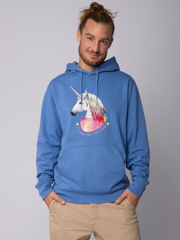 Watapparel Sweatshirt ' Flash, the unicorn ' in Blauw: voorkant