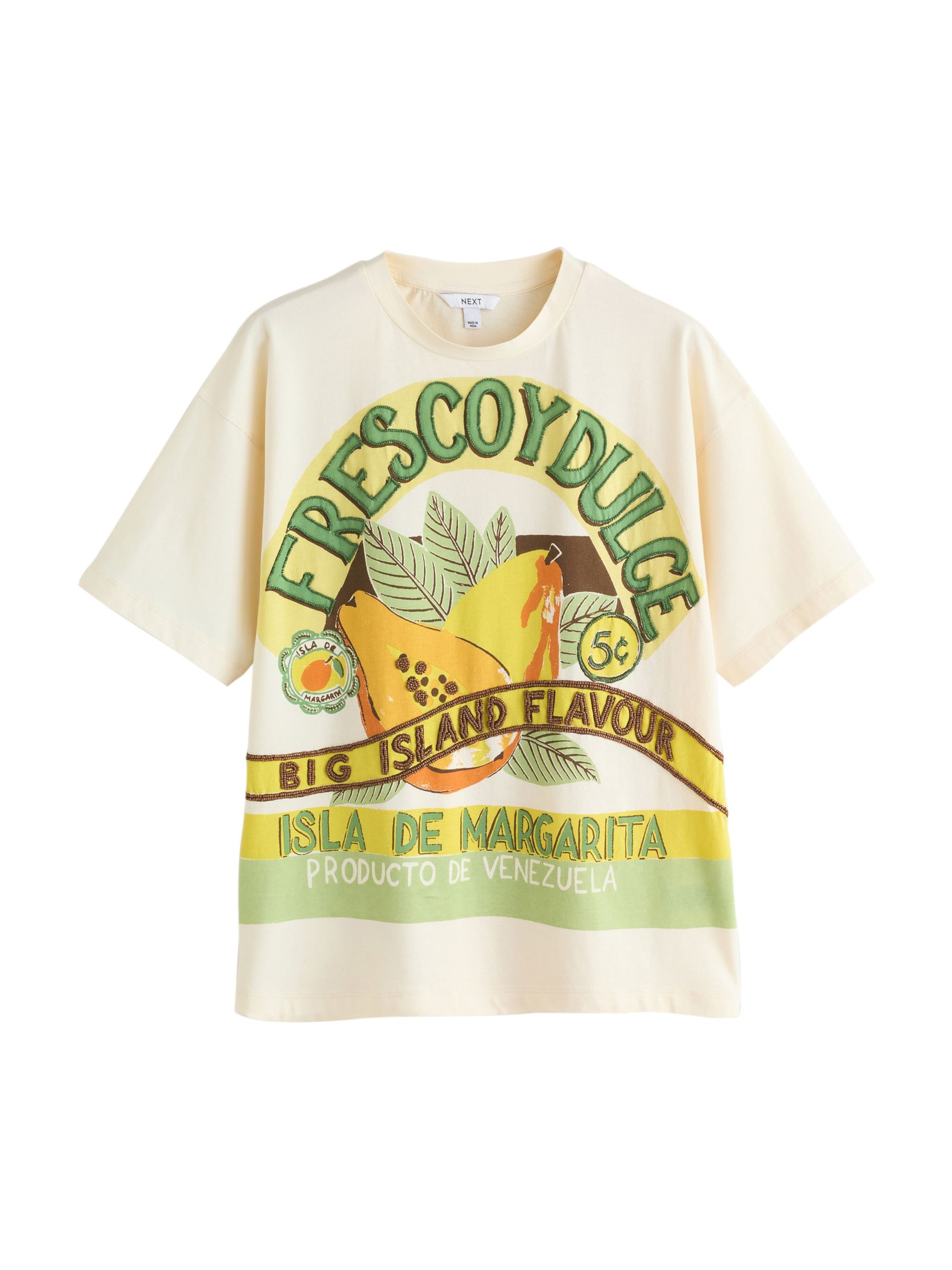 Next T-shirt i XXL i ecru / ljusgul / grön / orange, Produktvy