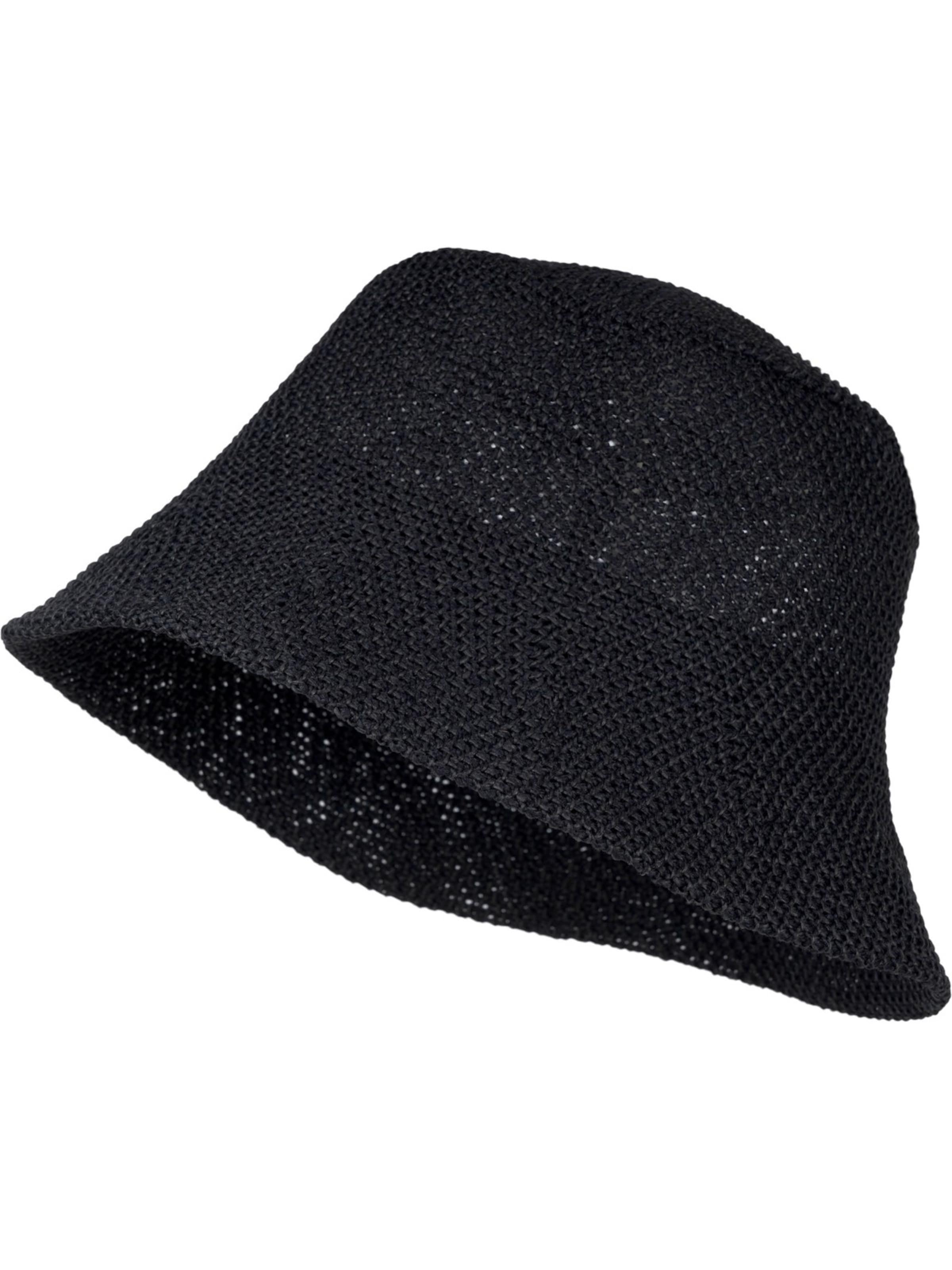 styleBREAKER Hut 'Fischerhut aus Papierstroh - Knautschhut'‌ in schwarz, Produktansicht