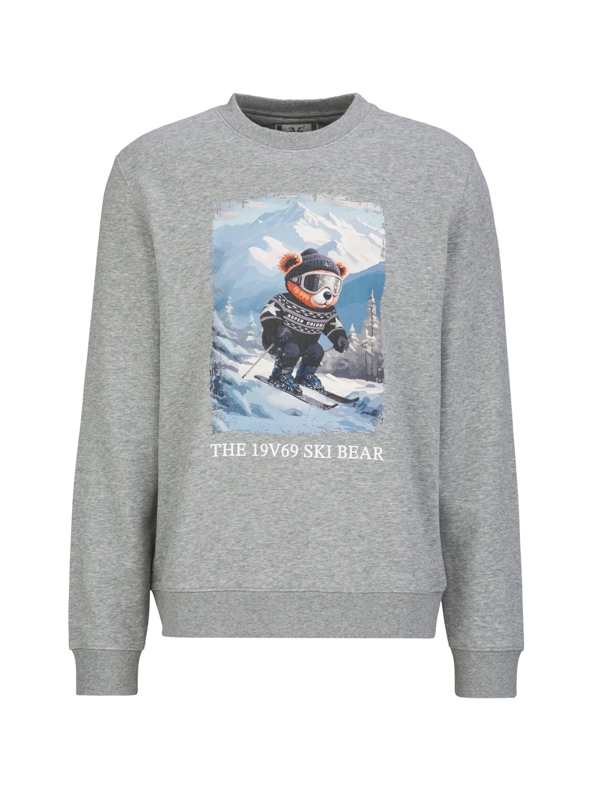 19V69 ITALIA Sweatshirt ' Nico Wintersports 2 ' in Grey: front