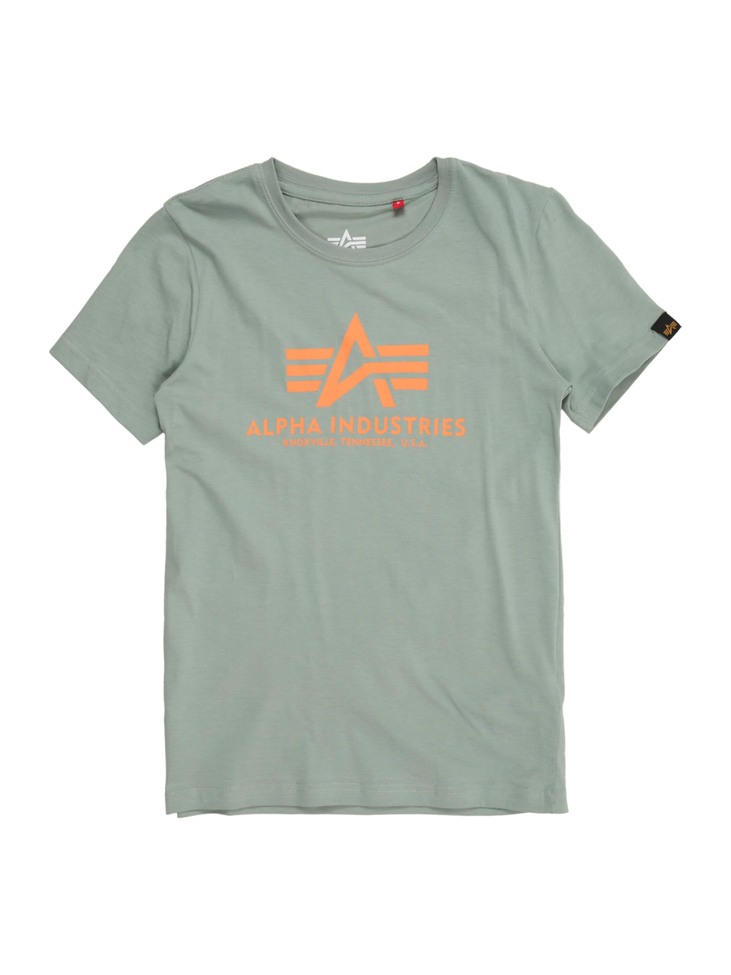 ALPHA INDUSTRIES Tričko - Zelená: predná strana