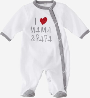 Baby Sweets Romper/Bodysuit ' I love Mama & Papa ' in White: front